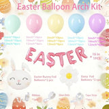 Easter Balloon Arch Garland Kit,Pastel Rainbow Balloons With Bunny And Daisy Foil Balloons For Easter Baby Shower Birthday Spring Party Decorations