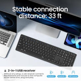 Wireless Bluetooth Keyboard, Support Multi Device Switching, Full Size, Scissor-Switch Keys Silent Design For Computer, Laptop, Macbook And Ipad (Us Layout)