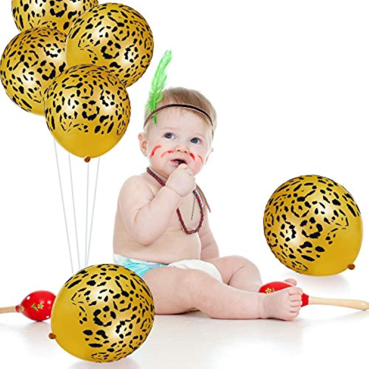 36 Pcs Cheetah Balloons Leopard Print Balloons Spots Latex Leopard Jungle Animal Decorations For Cheetah Zoo Theme Birthday Party Supplies