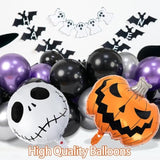 Skull Halloween Balloon Garland Kit: Purple, Black & Pumpkin Party Decor