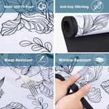 Black Large Extended Mouse Pad, Beautiful Flowers Plants, Waterproof Mouse Mat For Home And Office, Gaming Mousepad Laptop Keyboard Mat With Nonslip Base, Stitched Edges (31.5"X11.8"X0.12")