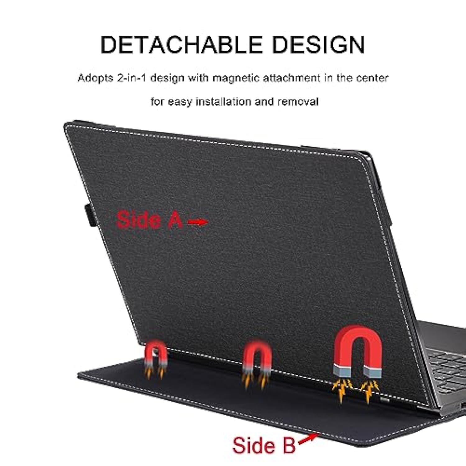 16 Inch Laptop Case Cover For Hp Elitebook 860/865 G9 G10 Sleeve & Zbook Firefly,Detachable Pu Leather Protective Shell Bag With Pen Holder (Dark Grey)