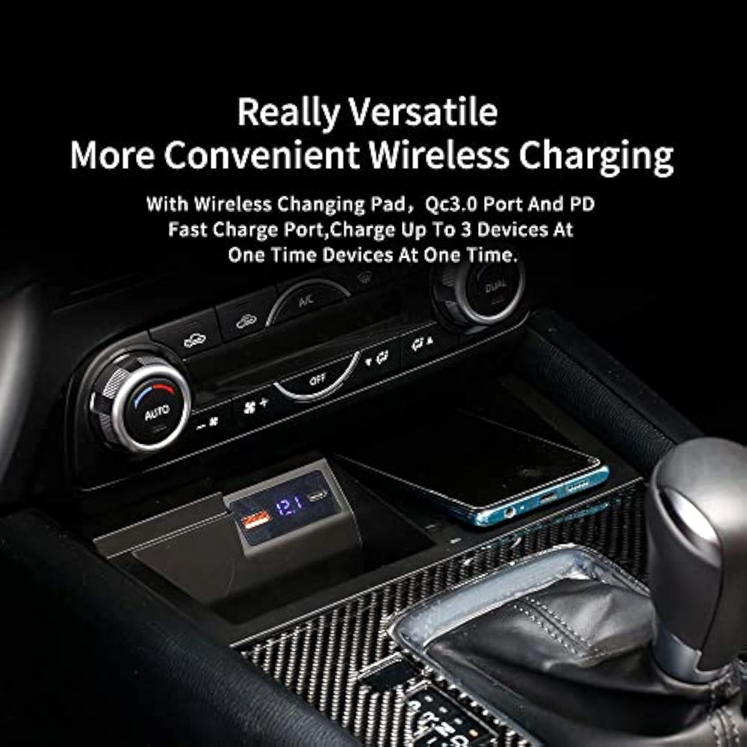 Car Wireless Charger Mount Fit For Mazda Cx5 2023 2022 2021 2020 2019 2018 2017,Output Of 15W Qc 3.0 Fast Charging Compatible With Iphone,Samsung,Usb Port 36W Wireless Charging Devices