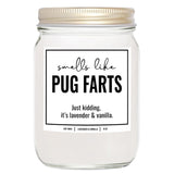You Nique Designs Smells Like Pug Farts Soy Candle For Pug Lovers - 9Oz Gifts For Canine Lovers - Dog Farts Candle Funny Present, Pup Mom Gifts, Dog Themed (Lavender & Vanilla)