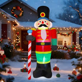 8 Ft Christmas Inflatable Nutcracker Soldier Outdoor Decorations, Blow Up Decorations Santa Soldier With Led Lights For