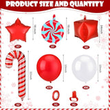 12 Pcs Christmas Parade Float Decorating Kit, Xmas Balloon Garland Arch Kit Merry Christmas Banner Metallic Red Foil Fringe Metallic Tinsel Twist Garland For Party Decor (Sliver)