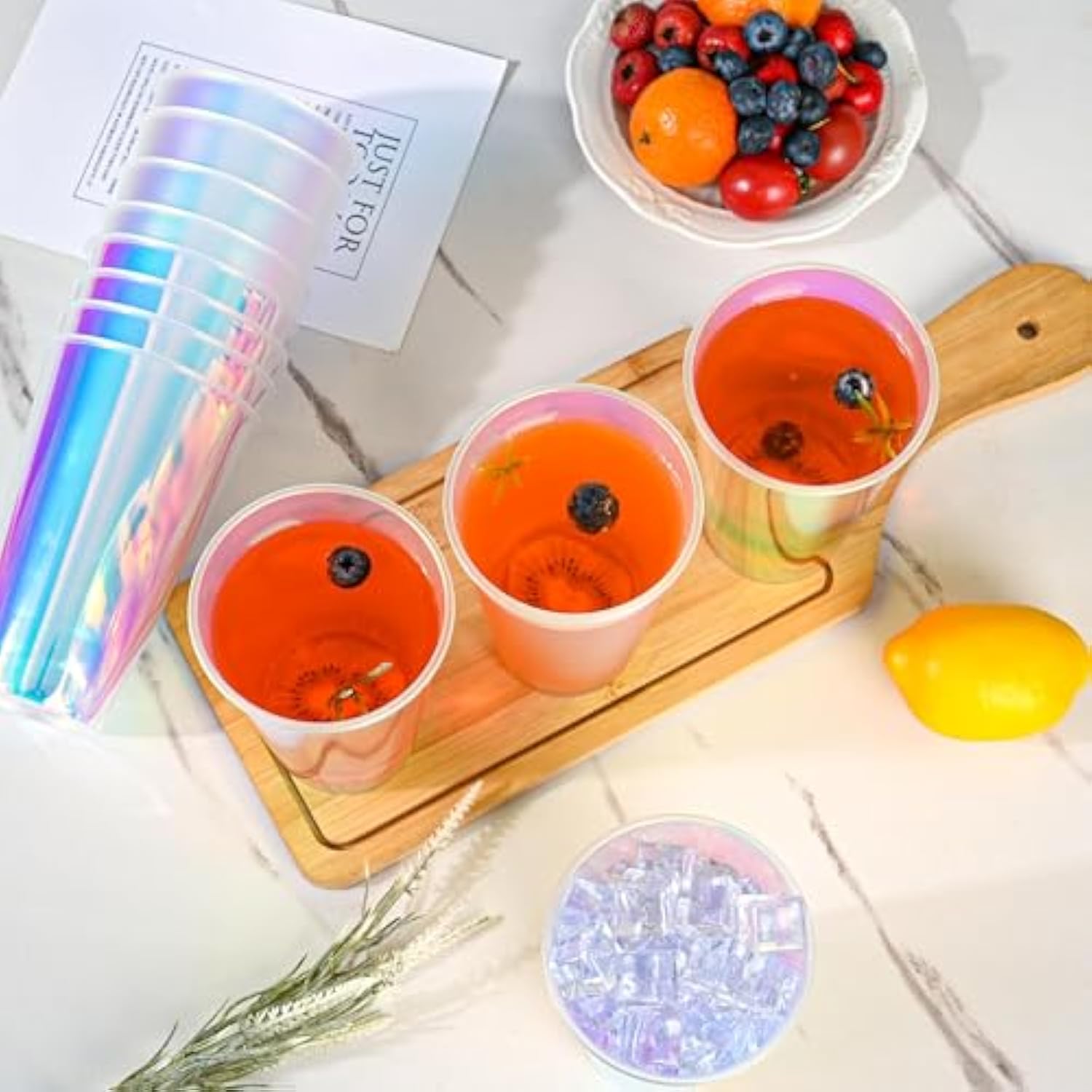 30Pcs 2 Styles Iridescent Plastic Cups 16Oz Bachelorette Disco Glitter Cups Drinking Cups Party Favor Cup Disposable Iridescent Pastel Party Supplies For Unicorn Bachelorette Party Birthday Wedding