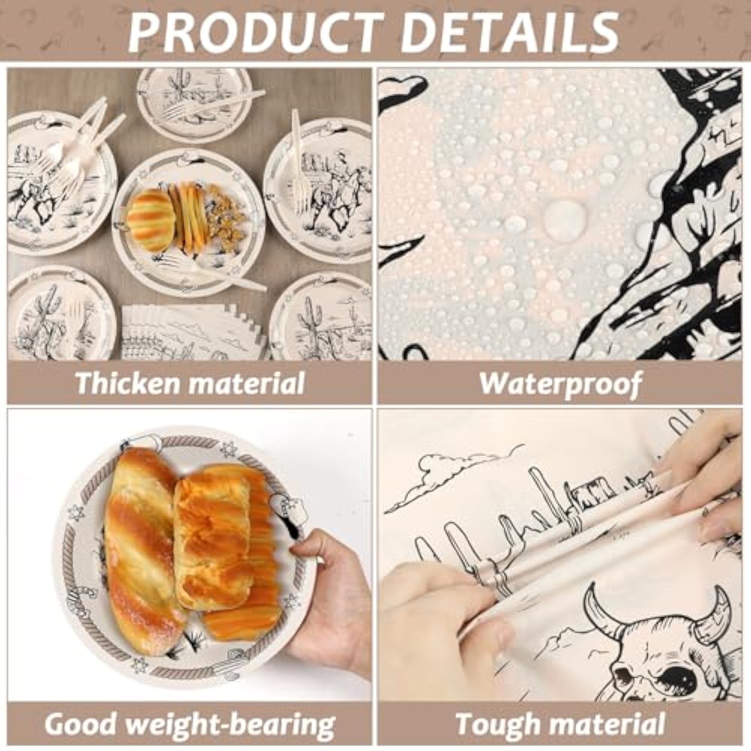 Cowboy Birthday Plates Napkins For Kids Boys Western Party Theme Supplies Decorations Rodeo Bachelor Paper Cake Tableware Set Tablecloths Serves 24 Guests Cowboy Ranch Wild West Party Favors