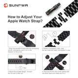 Compatible With Apple Watch Band 45Mm 44Mm 42Mm For Men Women, Stainless Steel Metal Iwatch Band With Case For Apple Watch Series 9/8/7/6/5/4/3/2/1/Se/Se2(Black, 42Mm 44Mm 45Mm)