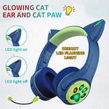 Cf9 Cat Ear Kids Bluetooth Headphones With Led Light Up,Safe 85Db Volume Limit