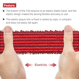 2 Meter Elastic Sequin Glitter Stretch Bling Paillette Fabric Ribbon S