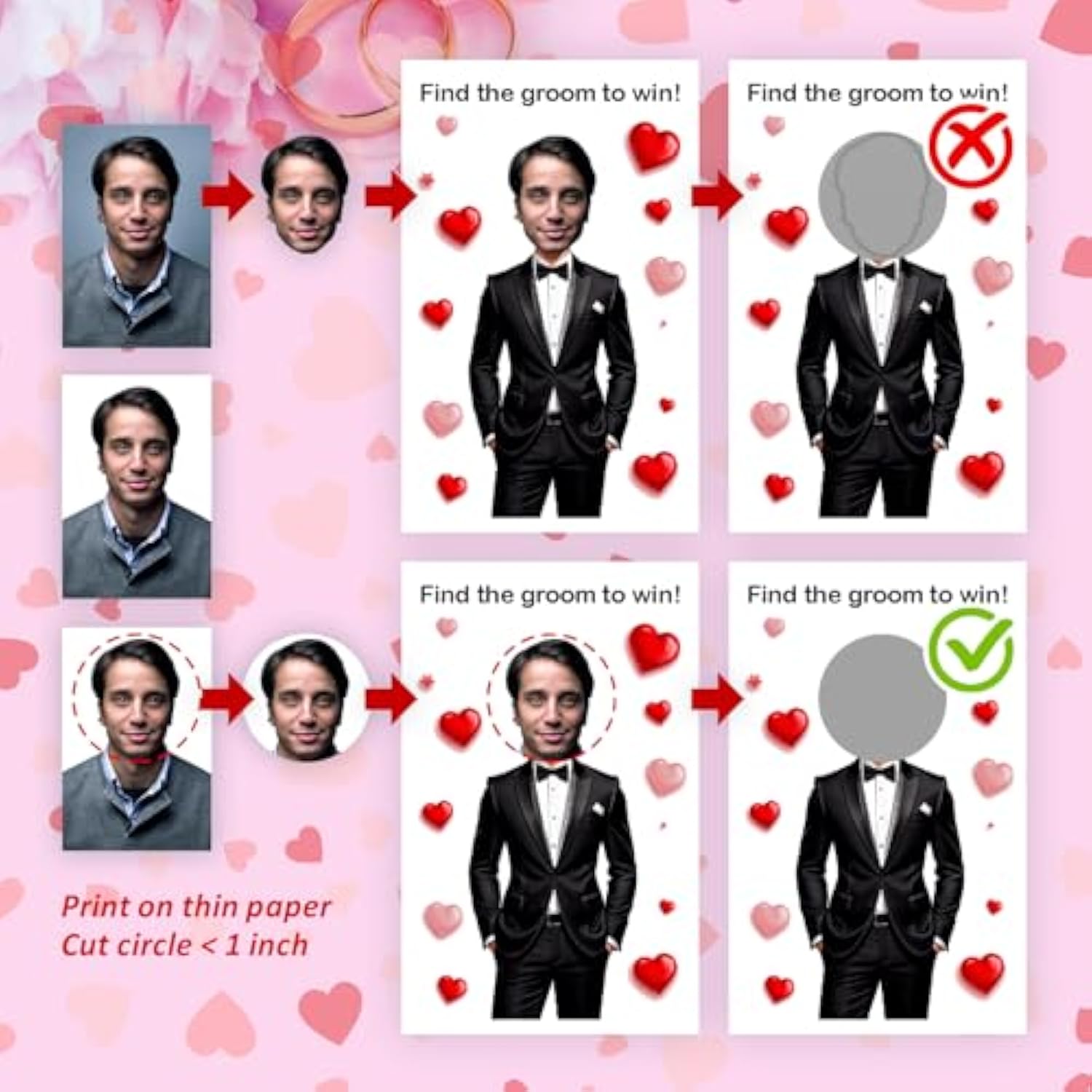 Find The Groom To Win Bridal Shower Scratch Off Game, 40 Pack, Fun & Easy Wedding Shower Game For Guests, Engagement Party, Bachelorette Party, And Bride-To-Be Celebration Scratch Off Cards.