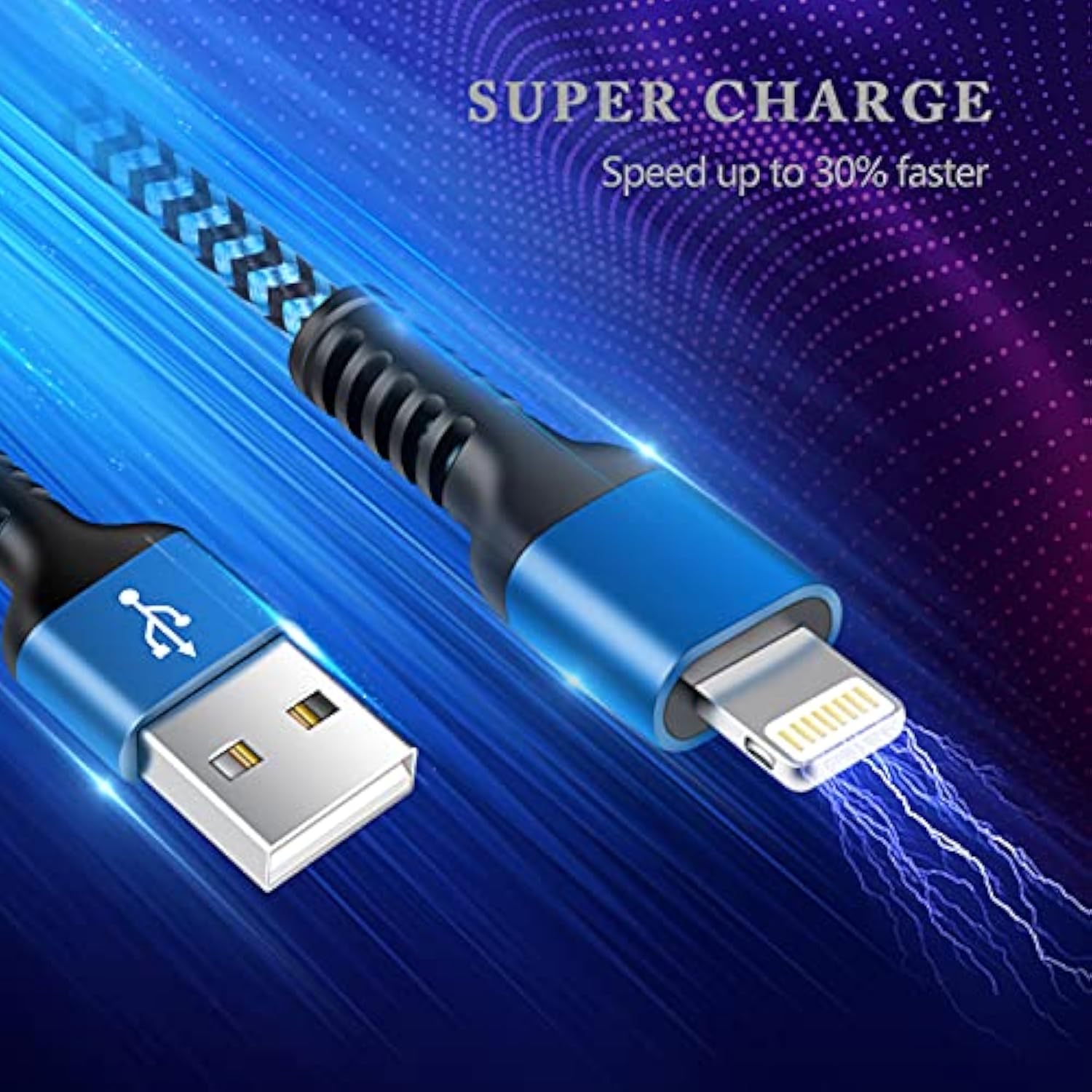 Iphone Charger Cable Cord 6Ft Braided Charging Apple Original Nylon Usb Cords Fast Charge Wire For Iphone 14 13 12 11 Pro Max Mini Se X 8 7 6S Plus, Ipad, Long Cables Power Adapter Cargador 6Ft -4Pack