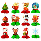 12 Pcs Christmas Party Table Decorations Centerpieces, Honeycomb Xmas Holiday Festive Decor for Dinner, Winter Holiday and New Year Celebration