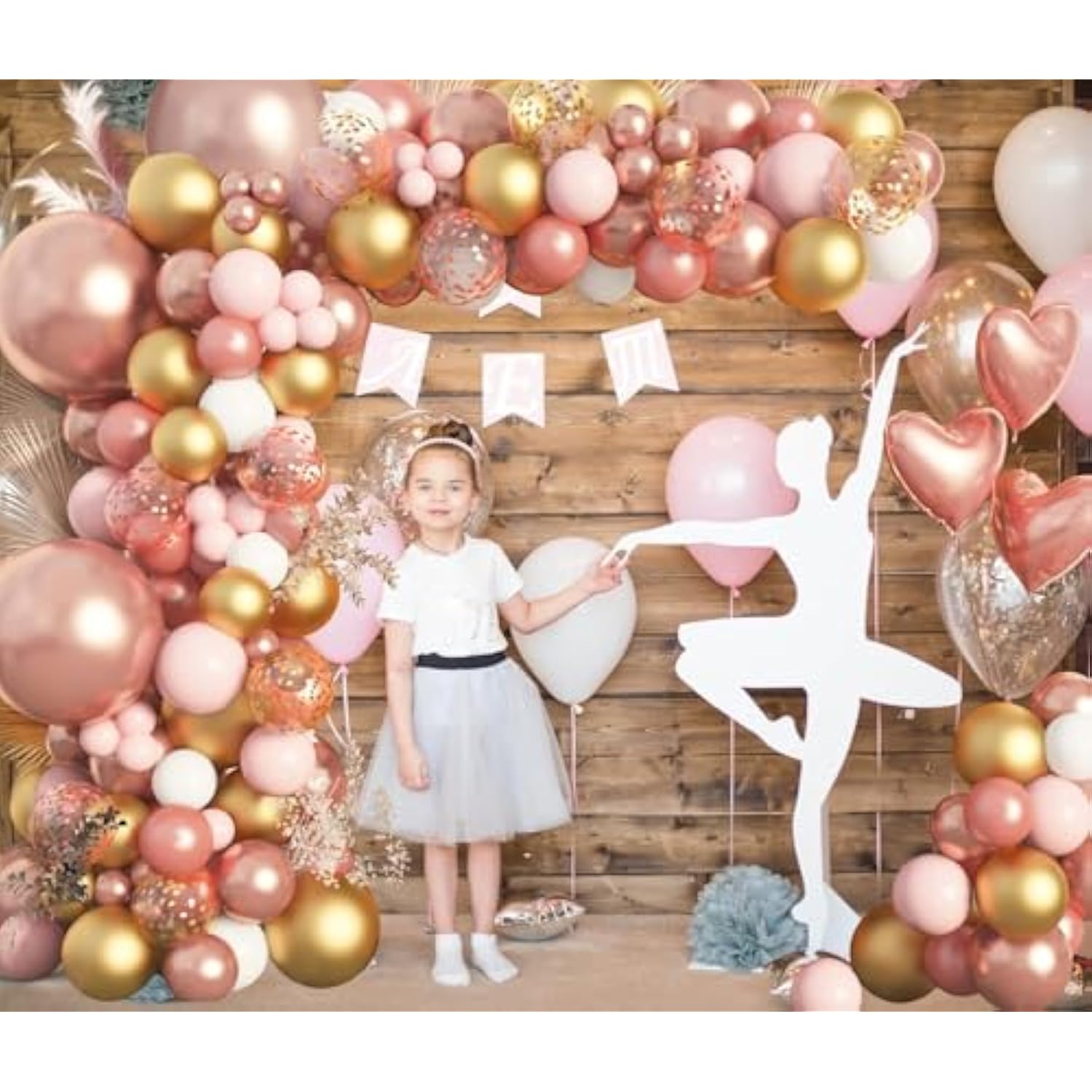 150Pcs Rose Gold Balloon Arch Kit for Bridal Shower, Birthday & Party Decor
