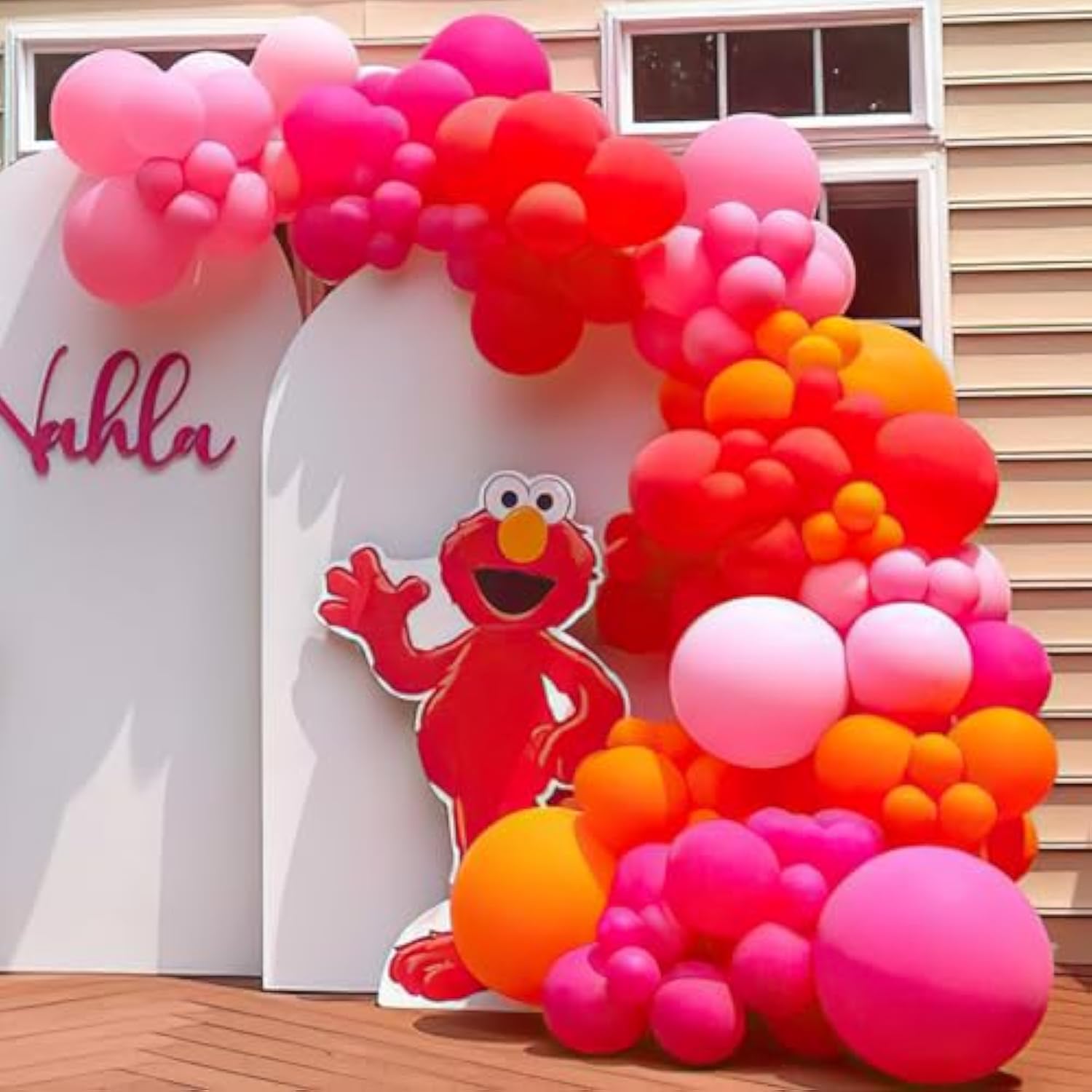 Hot Pink & Orange Balloon Arch Kit: 73-Piece Party Decor