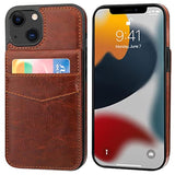 Compatible With Iphone 13 Mini Case Wallet With Credit Card Holder, Premium Leather Magnetic Clasp Kickstand Heavy Duty Protective Cover For Iphone 13 Mini 5.4 Inch(Brown)