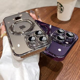 Magnetic Case for iPhone 15 Pro with MagSafe Stand & Ring Holder, Camera Lens Protector, Shockproof Phone Case for iPhone 15 Pro 6.1-Inch, Titanium Finish