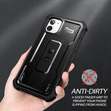 For Iphone 11 Case, [Built In Screen Protector And Kickstand] Heavy Duty Grade Protection Shockproof Protective Cover For Iphone 11, 6.1 Inch Dark Black