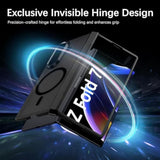 Magnetic For Samsung Galaxy Z Fold 7 Case [Compatible With Magsafe], Military Grade Hinge Protection Translucent Matte Anti-Yellow Slim Shockproof Phone Case For Samsung Z Fold 7 8.0", Black