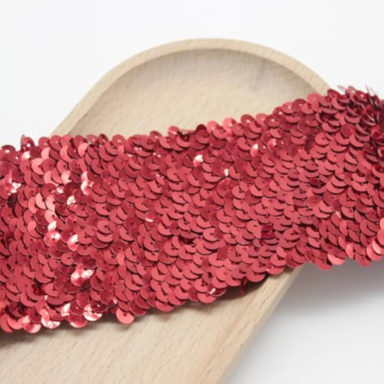 2 Meter Elastic Sequin Glitter Stretch Bling Paillette Fabric Ribbon S