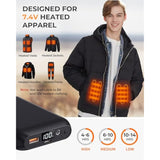 Heated Vest Battery Pack 7.4V 16000Mah, Battery Pack For Heated Vest, Lcd Display Power Bank For Heated Vest With Usb Dc Port