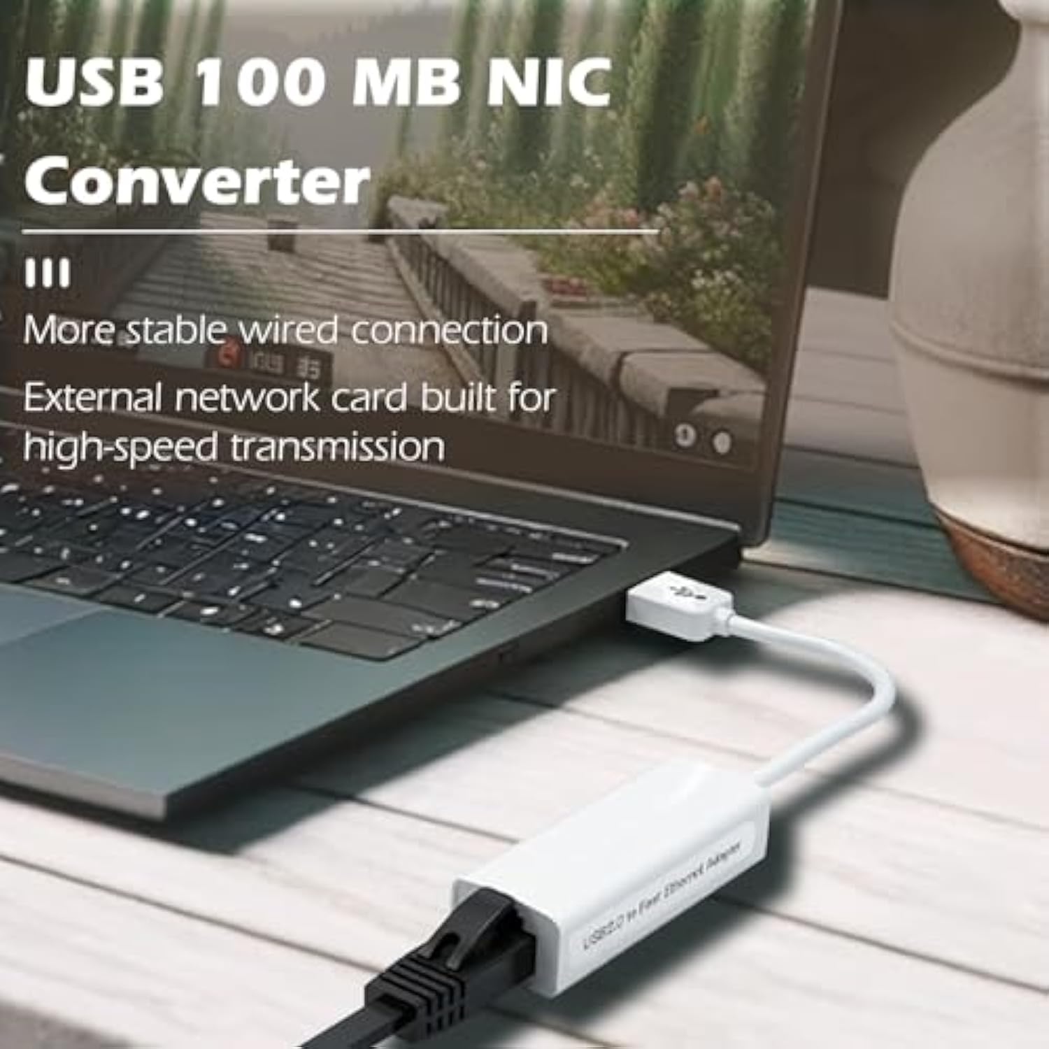 Usb Ethernet Network Adapter, Compatible With Laptops And Usb 2.0 Devices, For
