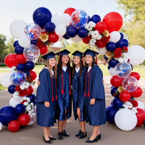 Red White Blue Balloon Arch Kit, Navy, 129 pcs, Different Size
