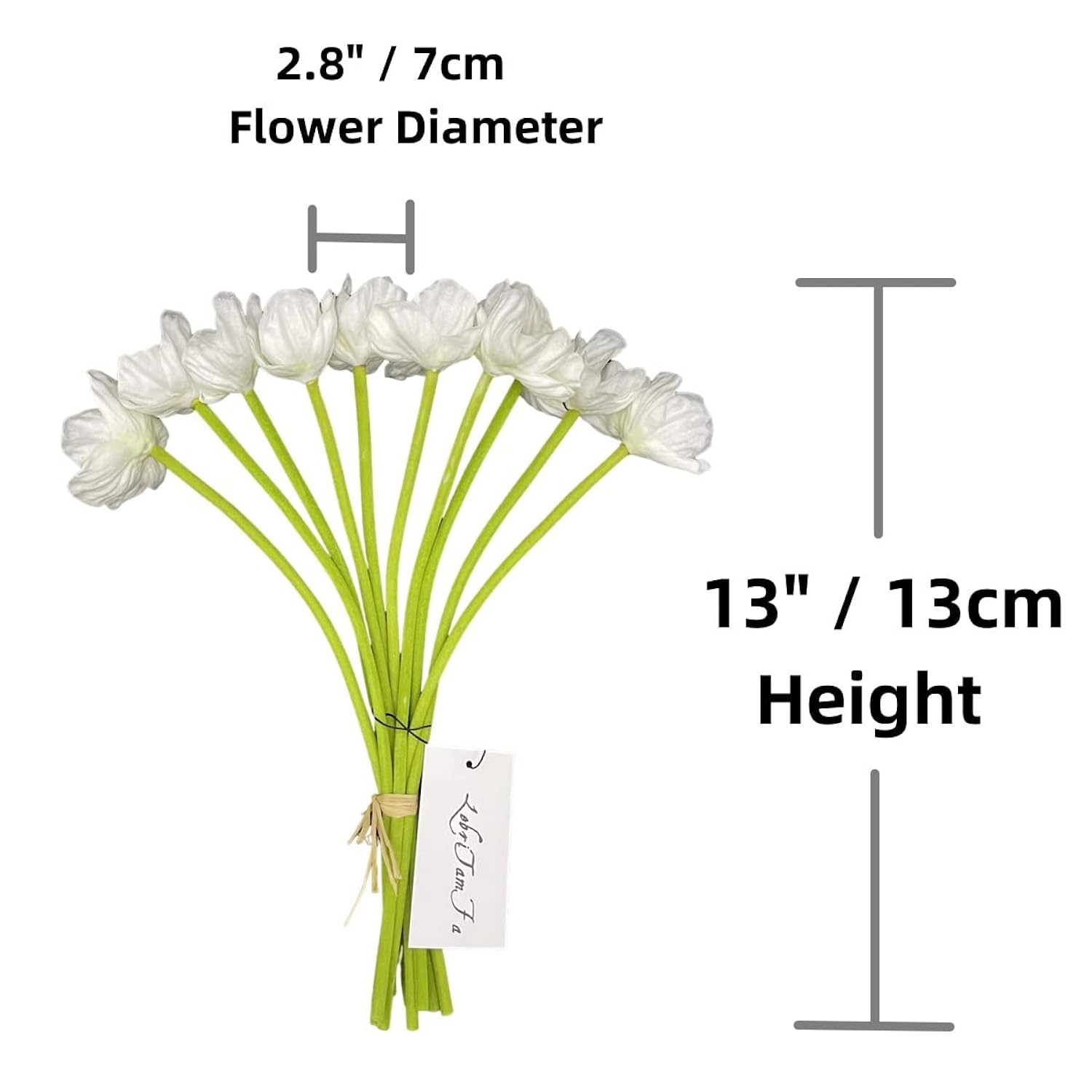 10 Pcs High Quaulity Fresh Artificial Mini Real Touch Pu/ Latex Corn Poppies Decorative Silk Fake Artificial Poppy Flowers For Wedding Holiday Bridal Bouquet Home Party Decor Bridesmaid (White)