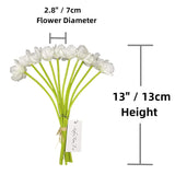 10 Pcs High Quaulity Fresh Artificial Mini Real Touch Pu/ Latex Corn Poppies Decorative Silk Fake Artificial Poppy Flowers For Wedding Holiday Bridal Bouquet Home Party Decor Bridesmaid (White)