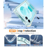 For Samsung-Galaxy Z-Flip-7 Clear Case: Military Grade Drop Protection Anti Yellowing Cell Phone Cover - Rugged Shockproof Protective Bumper Transparent Phonecase