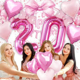 40 Inch Huge Pink 3 Balloon For Girls, Foil Mylar Helium Pink 3 Balloon Number For Girls 3Rd Birthday Little Miss Threenager Birthday Decorations, Celebrations Party Supplies Favors Backdrops