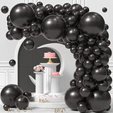 110pcs Black Balloons Kit Different Sizes 18 12 10 5 Inch for Party Decorations