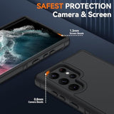 3 in 1 Phone Case for Samsung Galaxy S22 Ultra Black Color Options Available