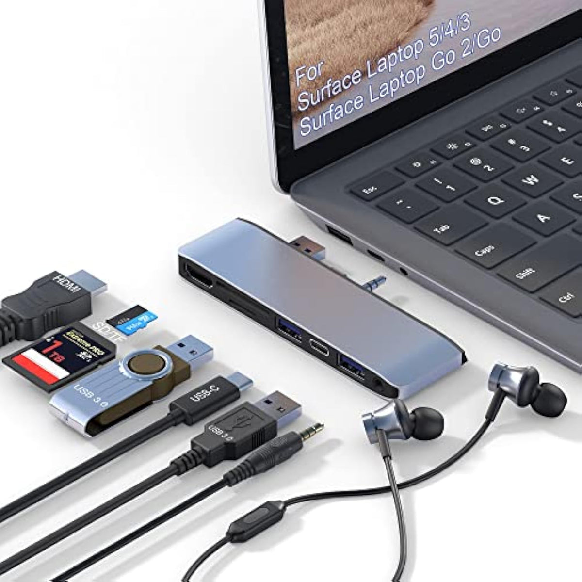 Surface Laptop 5/Laptop 4/Laptop 3/Laptop Go/Laptop Go2 Hub Docking Station Wi