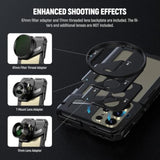 NEEWER S24 Ultra Phone Cage Stabilizer with Side Handle, 67mm Filter Adapter, 17mm Lens Backplate, T Mount Lens Adapter, Video Rig Compatible with Samsung Moment T Series Lenses, PA042+PA045S