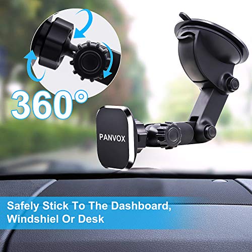 Magnetic Phone Car Mount, Universal Dashboard Windshield Car Phone Mount Holder with Upgraded 3.2" Suction Cup,8 Strong Magnets Compatible with