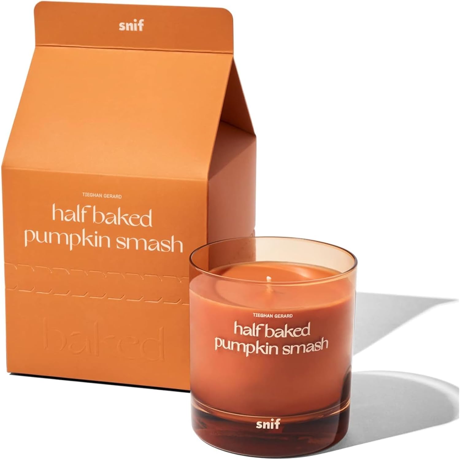 Half Baked Pumpkin Smash Scented Candle By , Festive Fall Candle, 50+ Hours, 100% Cotton Fiber Wicks, Soy Wax Blend, Non-Toxic, Vegan, 8.5Oz