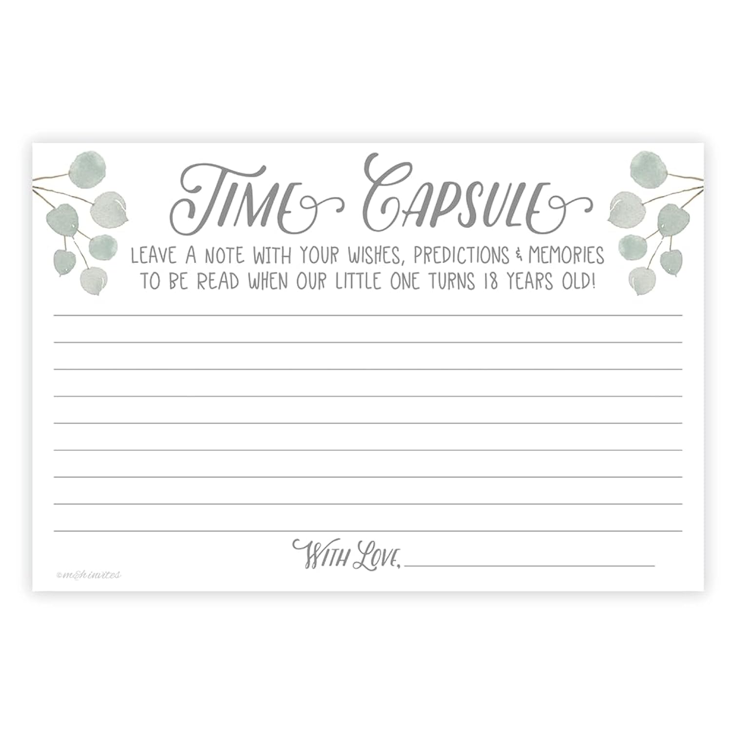Time Capsule Message Cards (50 Count) - Baby Shower Or 1St Birthday Game Activity
