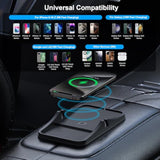 Wireless Car Charger Pad, Large Wireless Charging Pad For Car Non Slip Car Phone Holder Wireless Charger Compatible With Iphone 16 Pro Max 15 14 13 12, Samsung, Google (1 Meter Cable)