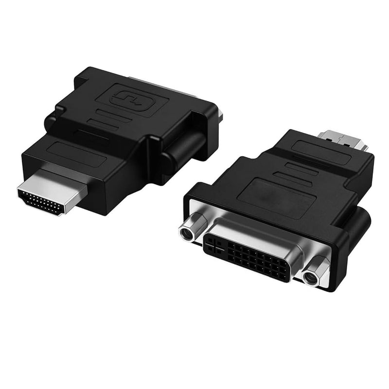 Hdmi To Dvi Cable Adapter Bi-Directional 2-Pack, Hdmi Male To Dvi-D 24+1 Femal