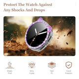 Bling Case For Samsung Galaxy Watch 8 Screen Protector 40Mm 44Mm For Women,Hard Pc Cover+Hd Tempered Glass Waterproof Protective Film Full Protection Bumper For Samsung Galaxy Watch 8 Case 40 44 Mm
