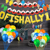 155 Pcs O Fish Ally 1 Birthday Party Decorations, Gone Fishing Balloon Garland Kit, The Big One Backdrop, Ofishally One Cake Cupcake Topper, Little Fisherman/Fishing Theme 1St Birthday Party Supplies