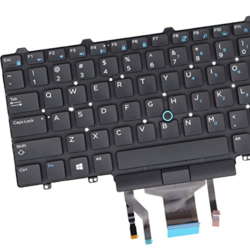 Backlight Keyboard Replacement With Pointer Compatible With Dell Education E5450 E5470 E5480 E7450 P40G E7470 E7480,Latitude 14 5480 5488 5490 5491 7480 7490 Series Laptop