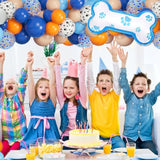 121pcs Blue Birthday Balloon Garland Kit with Dog Paw & Bone Balloons for Parties