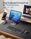 Ergonomic Foldable Keyboard, Split Portable Folding Bluetooth Keyboard For Business Travel, Ultra Slim Rechargeable Wireless Keyboards For Ios/Android/Windows Tablet Pc Smartphone