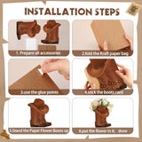 8 Set Western Cowboy Boots Flower Boxes Centerpiece Boot Shape Box Decorations Western Theme Party Boot Gift For Cowboy Cowgirl Birthday Party Baby Shower Wedding Supplies(Brown,Classic)
