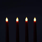Red 10.8" Flameless Taper Candles With Timer, Battery Operated Candles With Remote, Smooth Wax Finish, Warm White Led, 8 Batteries Included - Set Of 4