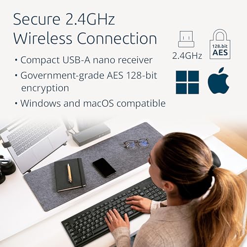 Kb150 Eq Wireless Keyboard, Full Size, 2.4Ghz Wireless Connection, Spill-Proof, 104-Key, Black (K75561Na)