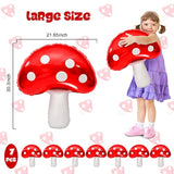 7 Pcs Cute Mushroom Balloons - 31 X 21 Inch Large Mushroom Aluminum Foil Balloons, Easy To Inflate, Fun Mushroom Birthday Forest Plant Theme Party Decorations Supplies